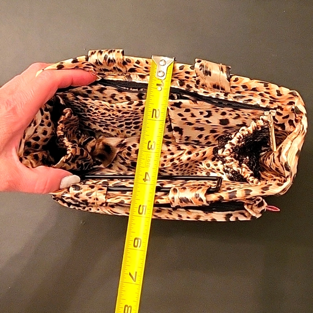 NEW Leopard Satin Purse Organizer/Insert! 13 Pockets! - Picture 6 of 8